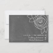Chalkboard Inspirierte Rose Hochzeit RSVP (Vorderseite)