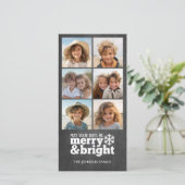 Chalkboard Instagram 6 FotoCollage Feiertagskarte (Stehend Vorderseite)