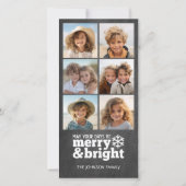 Chalkboard Instagram 6 FotoCollage Feiertagskarte (Vorderseite)