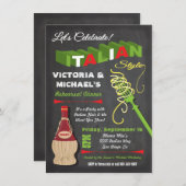 Chalkboard Italian Rehearsal Dinner Invitations Einladung (Vorne/Hinten)
