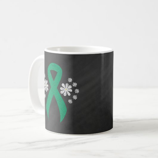 Chalkboard Jade Awareness Ribbon Kaffeetasse (Vorderseite Links)