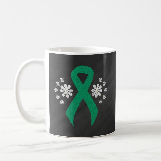 Chalkboard Jade Awareness Ribbon Kaffeetasse (Links)