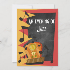 Chalkboard Jazz Blues Theme Party Einladung