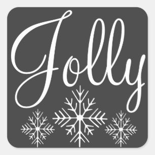 Chalkboard Jolly Snowflakes Stickers
