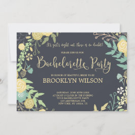 Chalkboard Junggeselinnen-Abschied Einladungen Kra