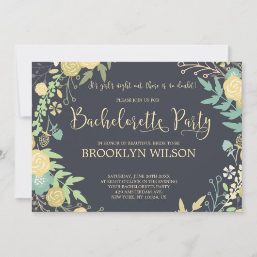 Chalkboard Junggeselinnen-Abschied Einladungen Kra (Vorderseite)