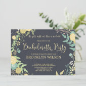 Chalkboard Junggeselinnen-Abschied Einladungen Kra (Stehend Vorderseite)