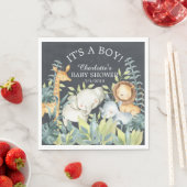 Chalkboard Jungle Animal Baby Dusche Papier Napkin Serviette (Beispiel)