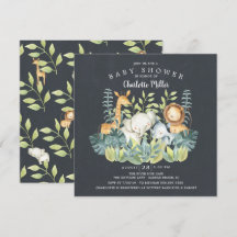 Chalkboard Jungle Animals Baby Dusche