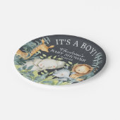 Chalkboard Jungle Animals Baby Shower 7" Plättchen Pappteller (Schrägansicht)