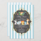 Chalkboard Jungle Animals Boys Baby Dusche Einladung (Vorne/Hinten)