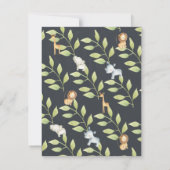 Chalkboard Jungle Animals Neutral Baby Dusche Einladung (Rückseite)