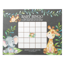 Chalkboard Jungle Baby Shooter Bingo Game Notepad Notizblock