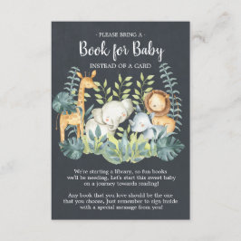 Chalkboard Jungle Baby Shower Book for Baby Card Begleitkarte