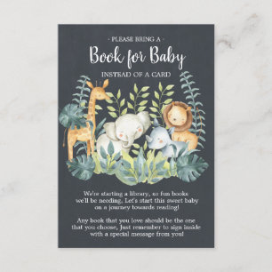 Chalkboard Jungle Baby Shower Book for Baby Card Begleitkarte