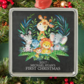 Chalkboard Jungle Baby's First Christmas Ornament