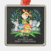 Chalkboard Jungle Baby's First Christmas Ornament (Vorne)