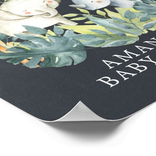 Chalkboard Jungle Welcome Baby Duster Poster (Ecke)