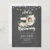 Chalkboard Kaffee Liebe ist Brechen Brautparty Einladung (Vorderseite)