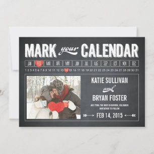 Chalkboard-Kalender-Foto Speichern Sie die Datumsk Save The Date