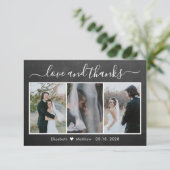 Chalkboard-Kalligrafie Hochzeitfotografie Dankeskarte (Stehend Vorderseite)
