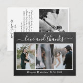 Chalkboard-Kalligrafie Hochzeitfotografie Dankeskarte (Vorne/Hinten)