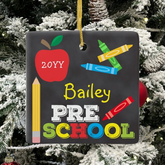 Chalkboard "Keepake"-Vorschulen - farbenfrohe Kind Keramikornament