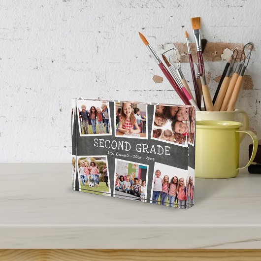Chalkboard Kids School Year Keepake Collage Fotoblock