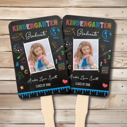 Chalkboard Kindergarten Abschluss Fan Fächer