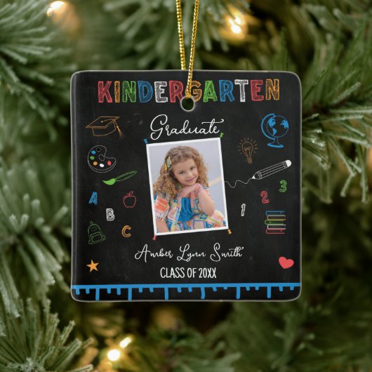Chalkboard Kindergarten Abschluss Ornament (Baum)