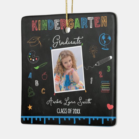 Chalkboard Kindergarten Abschluss Ornament (Links)