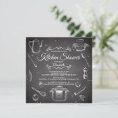 Chalkboard Kitchen Bridal Dusche Einladung (Stehend Vorderseite)