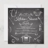 Chalkboard Kitchen Bridal Dusche Einladung (Vorderseite)