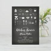Chalkboard Kitchen Bridal Dusche Einladung (Stehend Vorderseite)