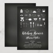 Chalkboard Kitchen Bridal Dusche Einladung (Vorne/Hinten)