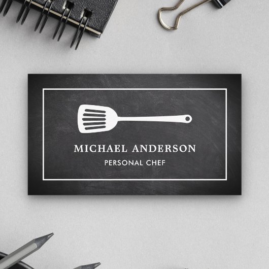 Chalkboard Kitchenette White Spatula Persönlicher Visitenkarte