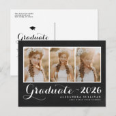 Chalkboard-Klasse 2025 Foto Collage Abschluss Ankündigungspostkarte (Vorne/Hinten)