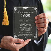 Chalkboard-Klasse des Abschlusses Grad Cap 2025 Einladung