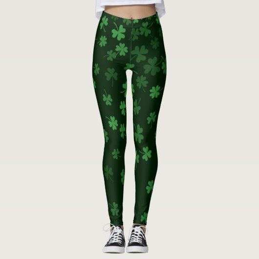 Chalkboard Kleeblatt St. Patrick's Day Leggings (Vorderseite)