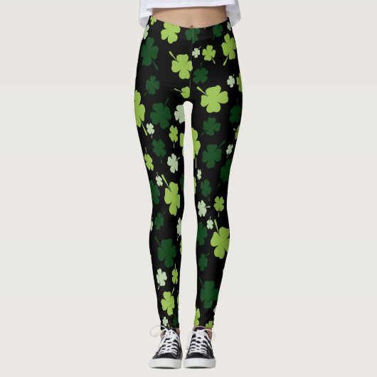 Chalkboard Kleeblatt St. Patrick's Day Leggings (Vorderseite)