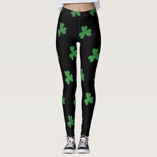 Chalkboard Kleeblatt St. Patrick's Day Leggings (Vorderseite)