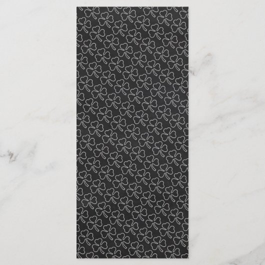 Chalkboard-Kleeblatt, St Patrick's Day Menu Card Menükarte (Rückseite)