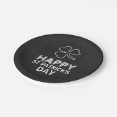 Chalkboard-Kleeblatt, St Patrick's Day Party Pappteller (Schrägansicht)