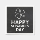 Chalkboard-Kleeblatt, St Patrick's Day Party Serviette (Vorderseite)