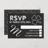 Chalkboard-Kleeblatt, St Patrick's Day Party UAWG RSVP Karte (Vorne/Hinten)