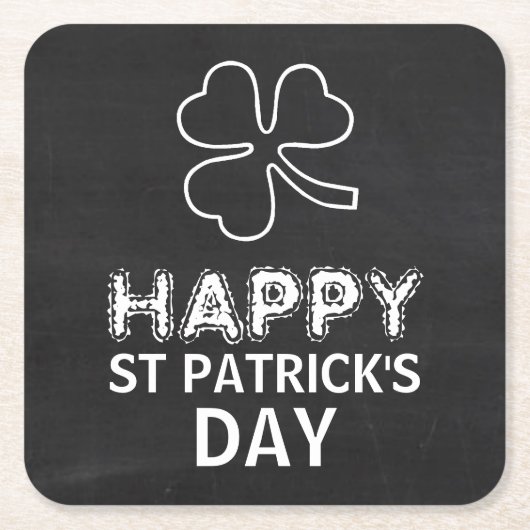 Chalkboard-Kleeblatt, St Patrick's Day Rechteckiger Pappuntersetzer (Vorderseite)