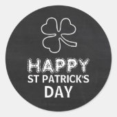 Chalkboard-Kleeblatt, St Patrick's Day Runder Aufkleber (Vorderseite)
