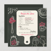 Chalkboard kreative Rezept Hochzeitskarte Einladung (Vorne/Hinten)
