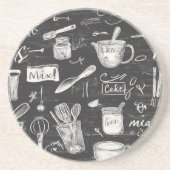 Chalkboard Küche Kunst Sandstone Getränkeuntersetzer (Vorne)