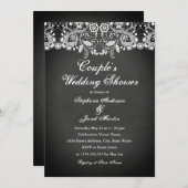 Chalkboard Lace Paares Polterabend Card Einladung (Vorne/Hinten)